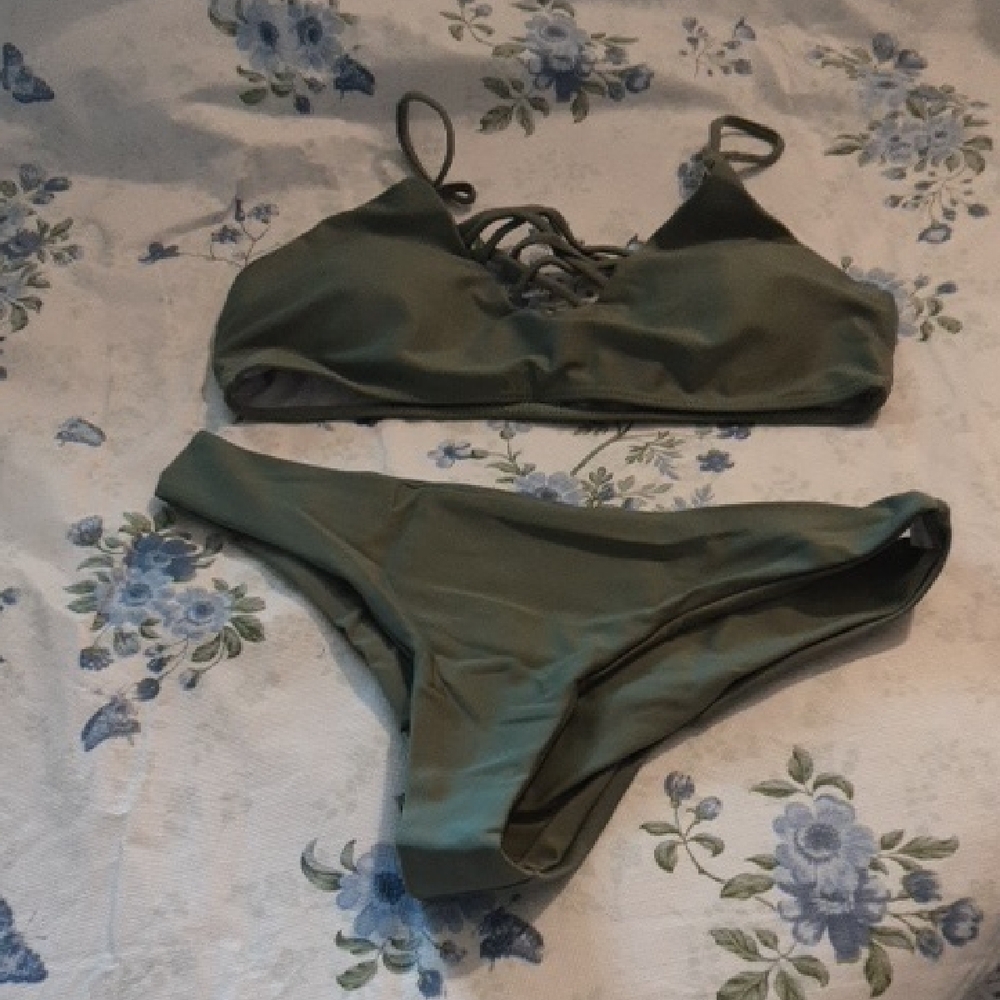 Olive Green Bikini Set